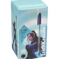 Ручка шариковая ErichKrause U-108 Classic Stick, узел 1 мм, синяя