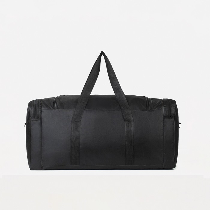 Сумка дорожная, 3 отдела на молниях, наружный карман, длинный ремень, цвет чёрный Сумка дорожная, 3 отдела на молниях, наружный карман, длинный ремень, цвет чёрный