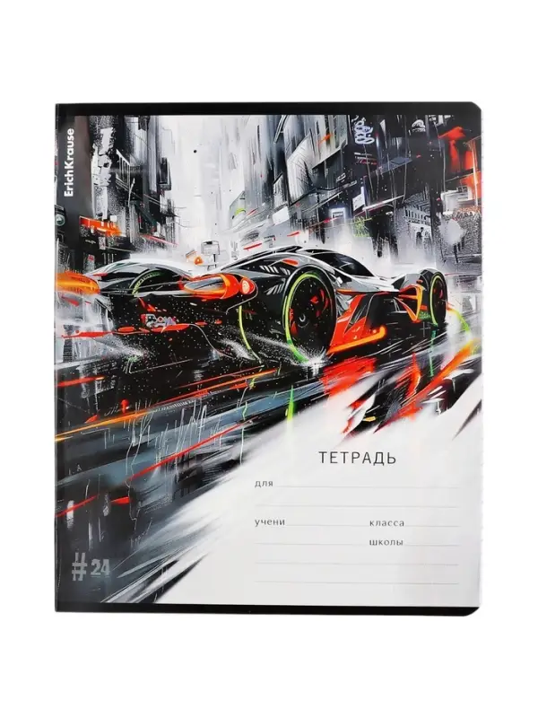 Тетрадь 24 листа в клетку ErichKrause Adrenaline Speed, МИКС