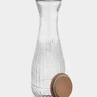 Графин стеклянный с бамбуковой крышкой "Элизиум", 9,5х27,5 см, 1000 мл