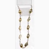 Бусы &laquo;Жемчуг Борокко&raquo;, белые в золоте, 40 см