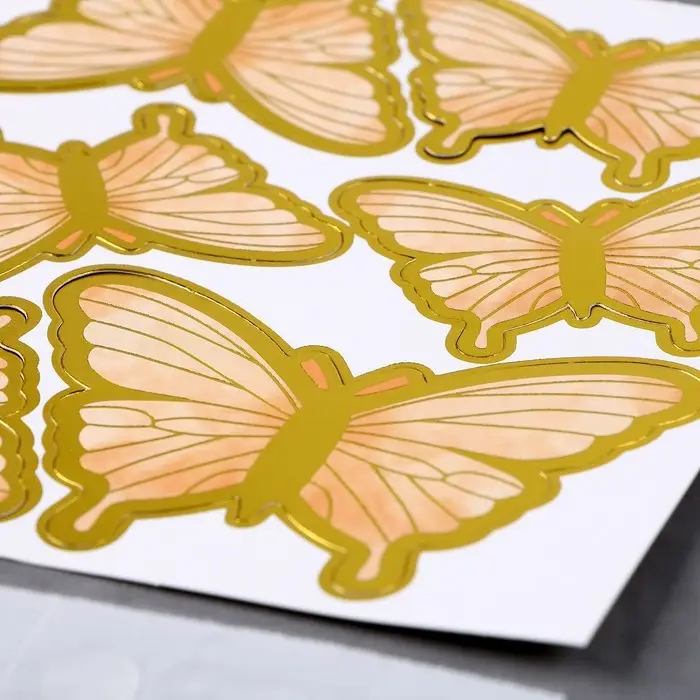 Топпер для торта «Бабочки», 10 шт., золотистый Топпер для торта «Бабочки», 10 шт., золотистый