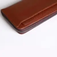 Портмоне-клатч мужской на молнии, с картхолдером, рыжее