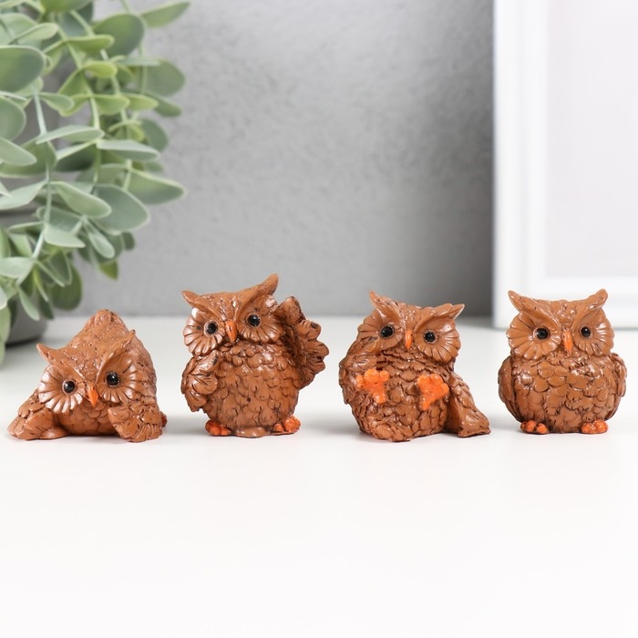 Сувенир полистоун Сувенир полистоун "Коричневая сова" МИКС 3х4х4,3 см