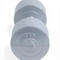 Гантели виниловые, 2 шт., 3 кг, серебристый металлик