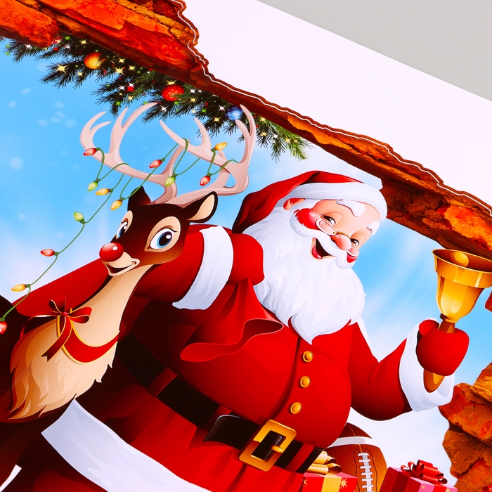 Наклейка 3Д интерьерная Новый год 70*50см Наклейка 3Д интерьерная Новый год 70*50см