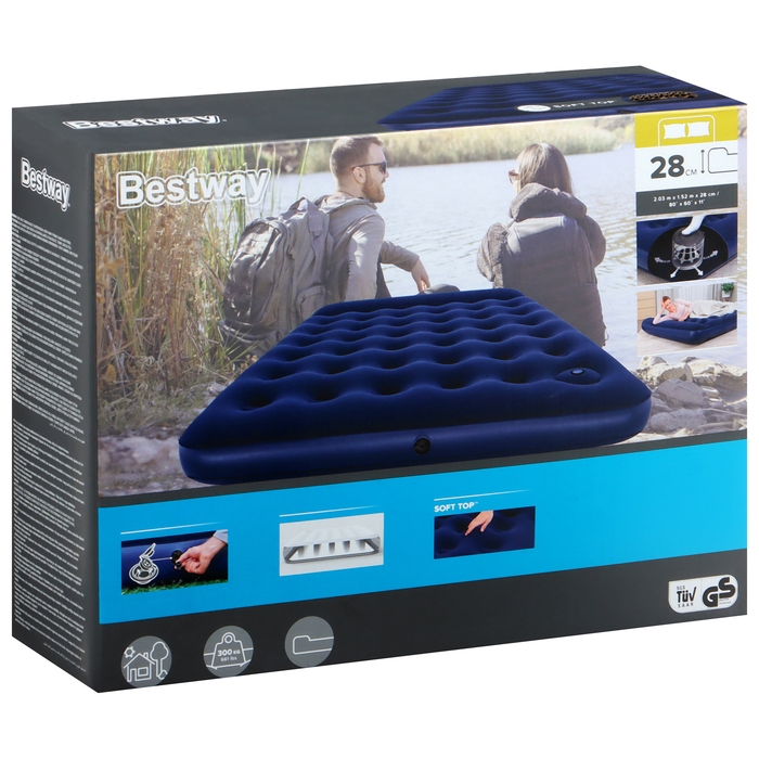 Матрас надувной Pavillo, 203 x 152 x 28 см, с встроенным ножным насосом, 67226 Bestway Матрас надувной Pavillo, 203 x 152 x 28 см, с встроенным ножным насосом, 67226 Bestway