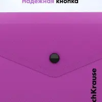 Папка-конверт на кнопке C6, 180 мкм, ErichKrause Vivid, глянцевая, полупрозрачная, микс
