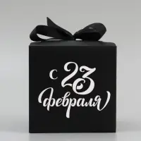Коробка подарочная складная &laquo;С 23 Февраля&raquo;, 12&times;12&times;12 см