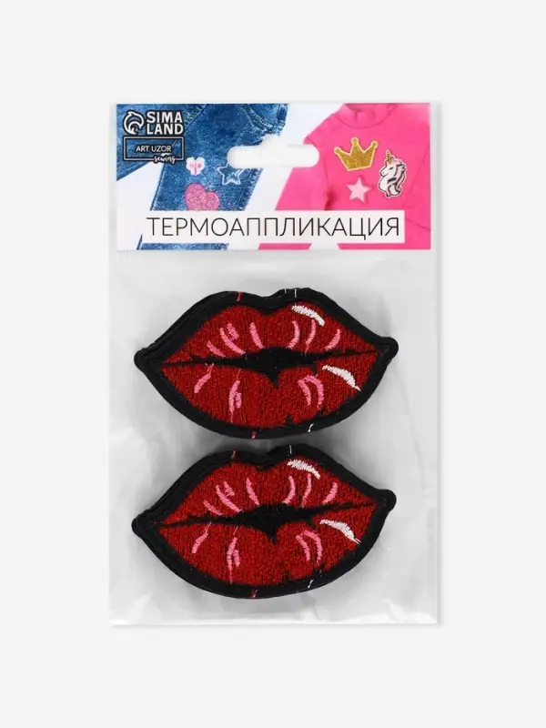 Термоаппликация &laquo;Губы&raquo;, 6.9&times;3.9 см, красная