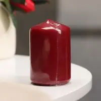Свеча - цилиндр, 4×6 см, 9 ч, бордо