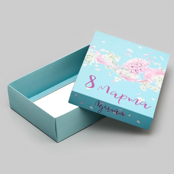 Подарочная складная коробка, упаковка, Подарочная складная коробка, упаковка, "Цветочная вуаль" 21 х 15 х 5,7 см