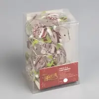 Гирлянда &laquo;Нить&raquo; 2 м роса с насадками &laquo;Снеговик&raquo;, IP20, серебристая нить, 20 LED, 2 режима, батарейки ААх2 (нет в комплекте), свечение белое