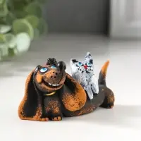 Фигура "Такса с друзьями", 4,9х4,5х8,9см