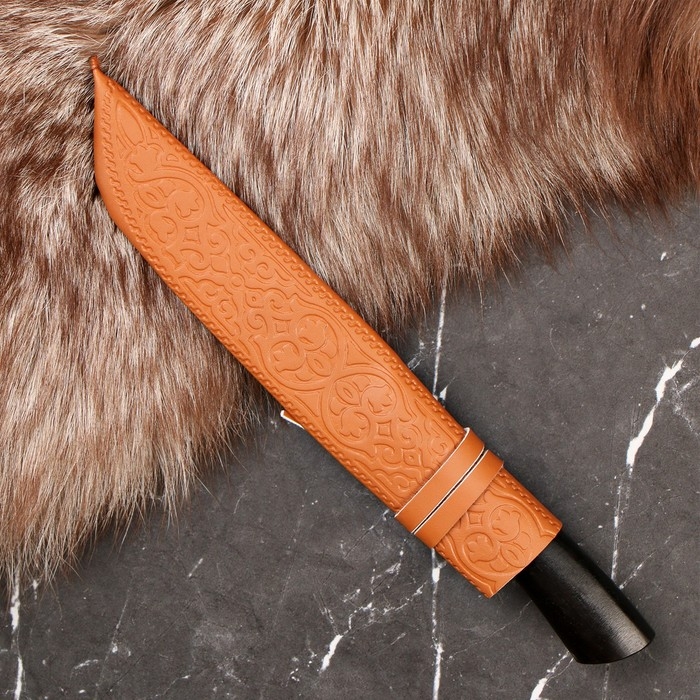 Нож Корд Куруш - Малый, граб черный, сухма, пуговица, гарда олово. НС 420 (13-14 см) Нож Корд Куруш - Малый, граб черный, сухма, пуговица, гарда олово. НС 420 (13-14 см)