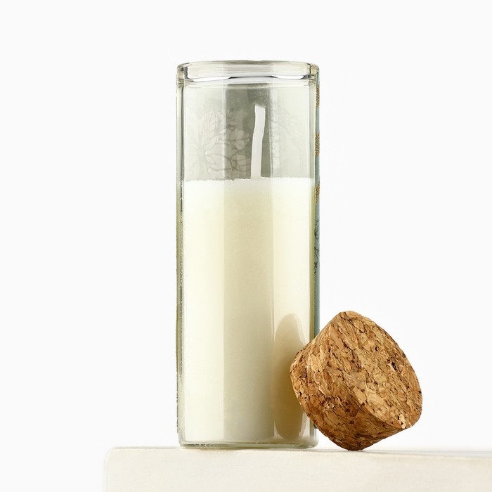 Свеча новогодняя «С новым годом», на Новый год, аромат зеленый чай, 9 х 3,5 см