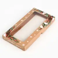 Коробка для шоколада «Еловые веточки», с окном, 9.4 х 1.7 х 18.4 см