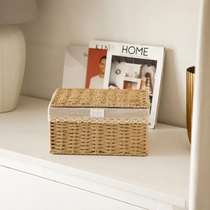 Корзина для хранения SL Home, плетёная, ручной работы, 30&times;20&times;15.5 см
