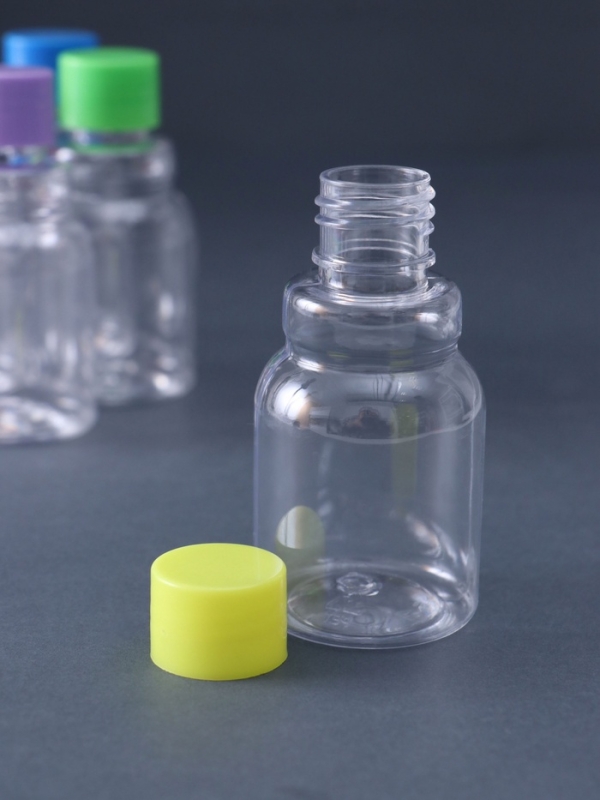 Баночка для скрапбукинга пластик "Бутылочка с кольцом" 50 мл  набор 6 шт 3,7х3,7х7,5 см