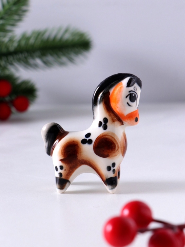 Сувенир Конь Мираж, 6,5х5,5х2,5 см, гжель, цвет Сувенир Конь Мираж, 6,5х5,5х2,5 см, гжель, цвет