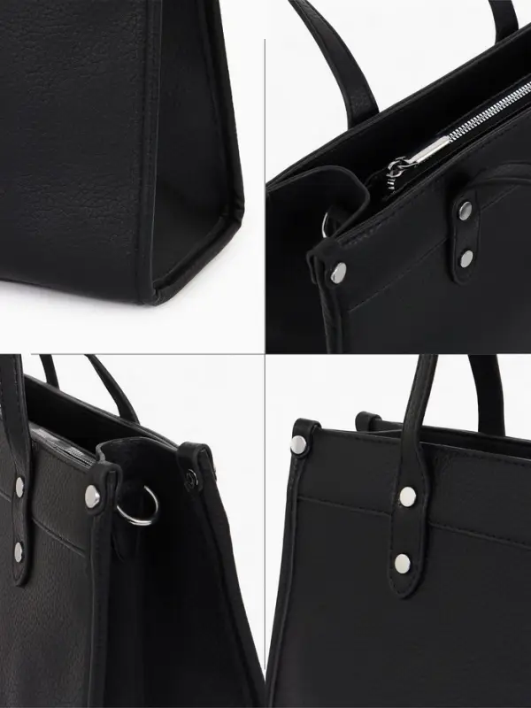 Сумка женская тоут TEXTURA на молнии, с кошельком, 30&times;10&times;24 см, чёрный