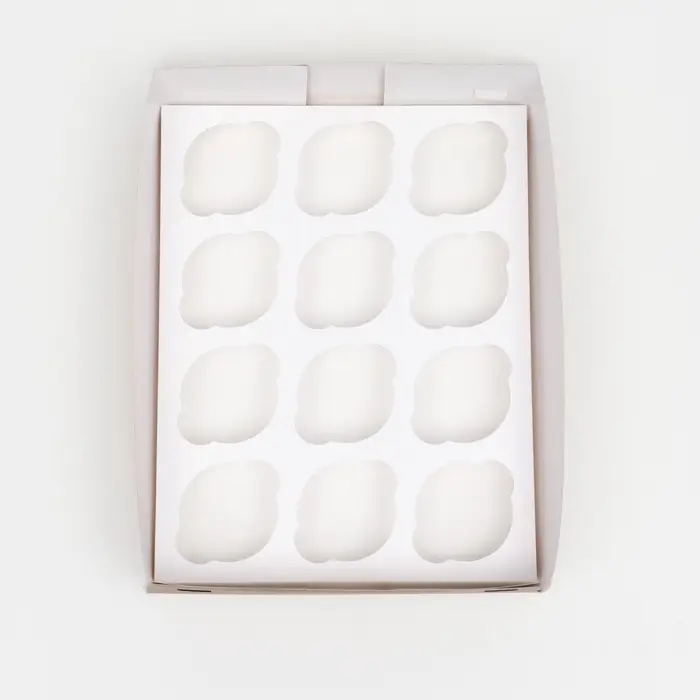 Коробка для 12 капкейков с окном, крафт, 32.5&times;25.5&times;10 см