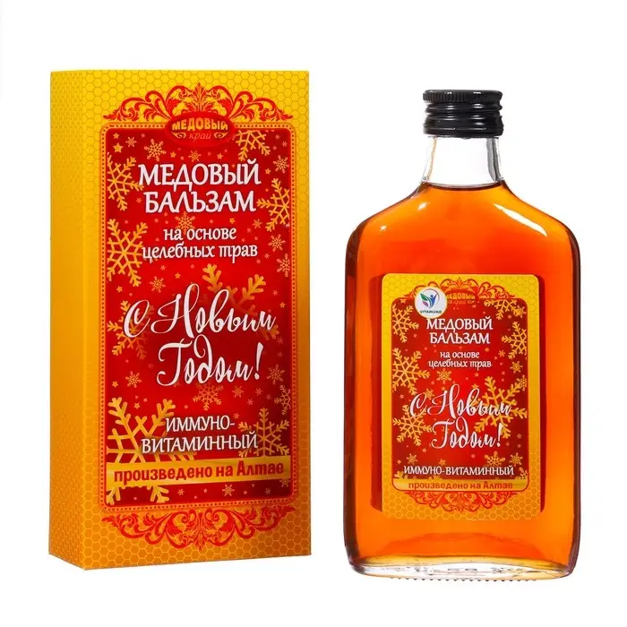 Новогодний медовый бальзам алтайский Иммуно-витаминный, 250 мл Новогодний медовый бальзам алтайский Иммуно-витаминный, 250 мл