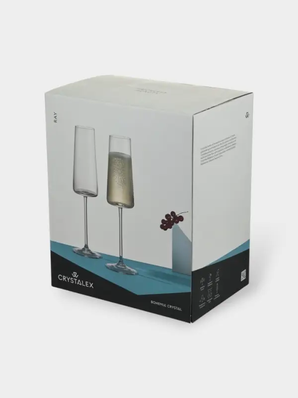 Набор бокалов для шампанского &laquo;Рэй&raquo;, 180 мл, 6 шт., хрустальное стекло, прозрачный