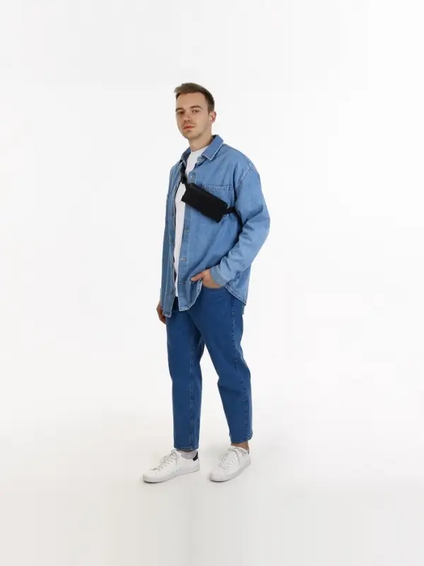 Сумка мужская через плечо TEXTURA, портмоне - клатч, на молнии, чёрная