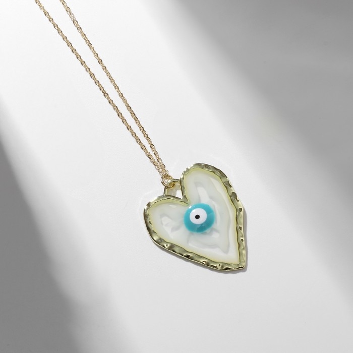 Кулон «Прелесть» сердце, оберег, цвет голубой в золоте, 40 см Кулон «Прелесть» сердце, оберег, цвет голубой в золоте, 40 см