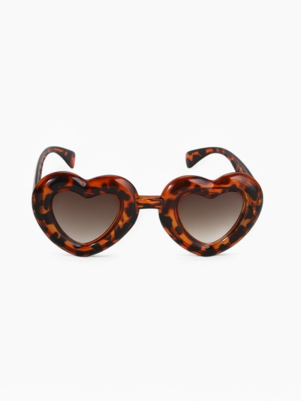 Очки-сердечки солнцезащитные детские, uv 400, ширина 13.5 см, дужка 13.5 см, леопардовые Очки-сердечки солнцезащитные детские, uv 400, ширина 13.5 см, дужка 13.5 см, леопардовые