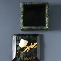 Шкатулка для украшений &laquo;Урал&raquo;, змеевик, с декоративным камнем, 6.5&times;6.5&times;5.5 см