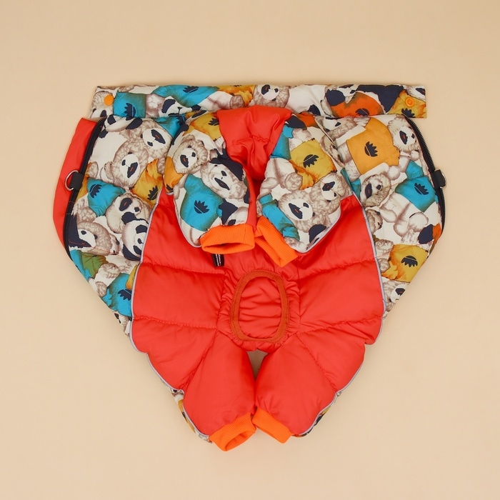 Комбинезон для собак Комбинезон для собак "Мишка Тедди", размер 16 (ДС 30 см, ОГ 44 см, ОШ 34 см),оранжевый