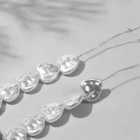 Бусины пластиковые на нити &laquo;Жемчуг&raquo;, 1.4&times;1.4&times;0.6 см, набор 90 шт., цвет белый