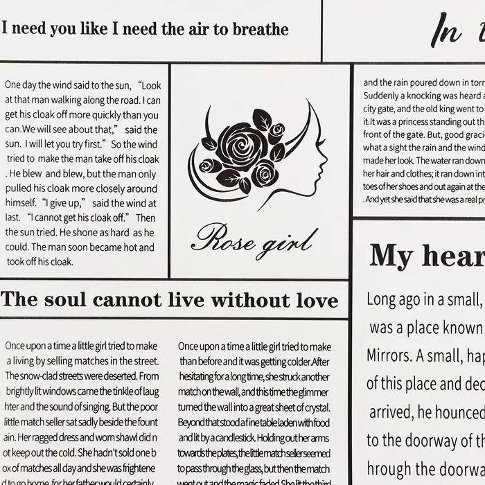 Плёнка матовая двухсторонняя «Газета» красный, 0.58×0.58 м