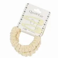 Набор для волос &laquo;Глория нежность&raquo;, 2 резинки 5.5 см, 2 заколки 5 см, молочный