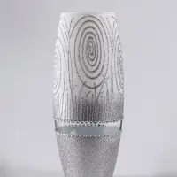 Ваза «Соблазн», овал, h=26 см, стекло, бело-серебристая
