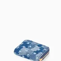 Кошелёк женский на молнии 8.5&times;2&times;11 см, джинсовый, синий