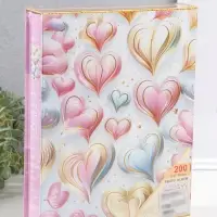 Фотоальбом на 200 фото 13х18 см "Воздушные сердца" в коробке 5,5х23,5х29,5 см