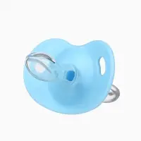 Соска-пустышка ортодонтическая, силикон, от 6 мес., с колпачком, голубая, МИКС
