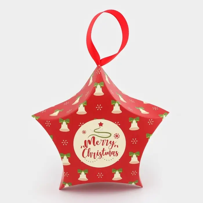 Подарочная коробка игрушка на ёлку складная «Звезда колокола» 7×5.5×2 см Подарочная коробка игрушка на ёлку складная «Звезда колокола» 7×5.5×2 см