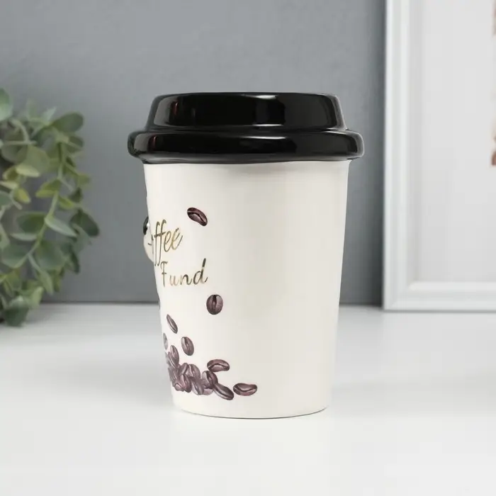 Копилка для денег &laquo;Коала с кофе&raquo;, керамика, 10.2&times;12.8&times;14.2 см