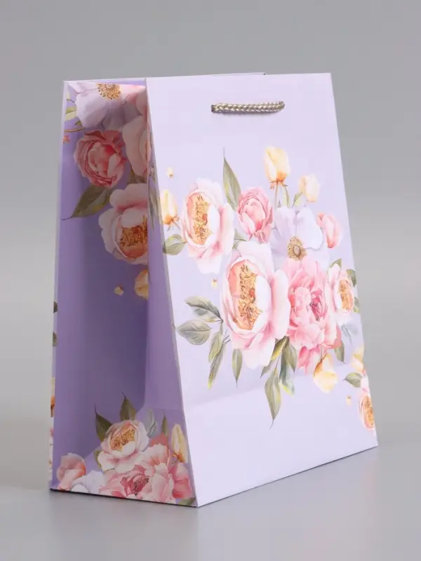 Пакет подарочный ламинированный "Цветочная симфония" 18 х 22,3 х 10 см