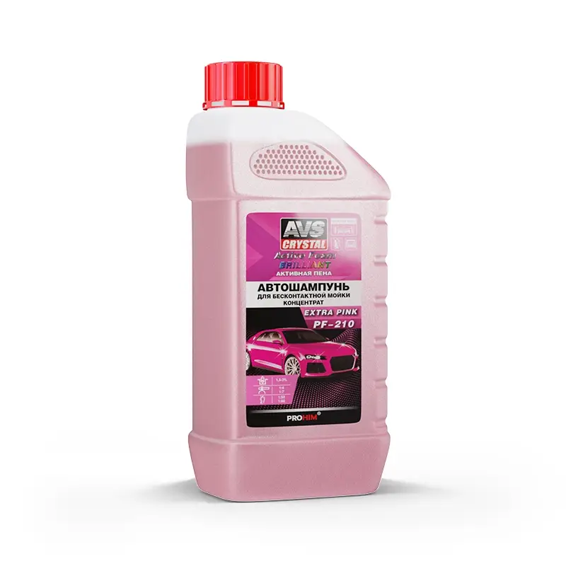Автошампунь для б/к мойки AVS "Active Foam Brilliant" 1: 4-7 PF-210 EXTRA PINK 1 кг