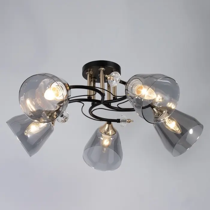 Светильник потолочный BayerLux &laquo;Клео&raquo;, люстра 5хЕ27, 40 Вт, чёрный, 62&times;62&times;24 см
