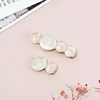 Зажим для волос "Адель" (набор 2 шт) 6,5 и 4 см, белый