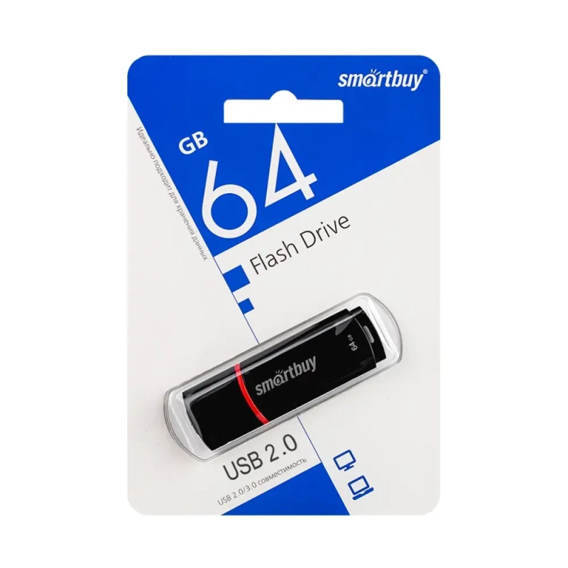 USB накопитель 64 GB Smart Buy Crown Series Black