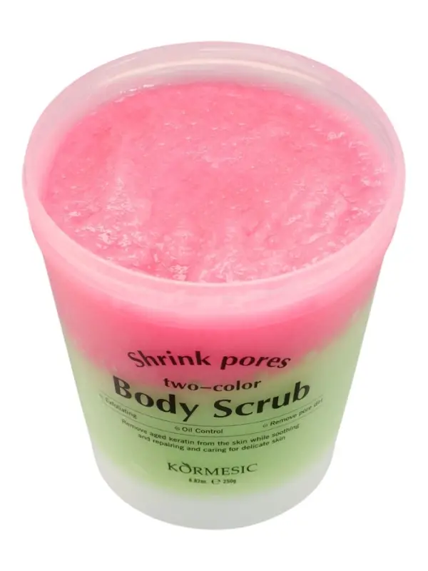 Двухцветный скраб для тела с эффектом сужения пор и экстрактом зеленого чая, 250 г