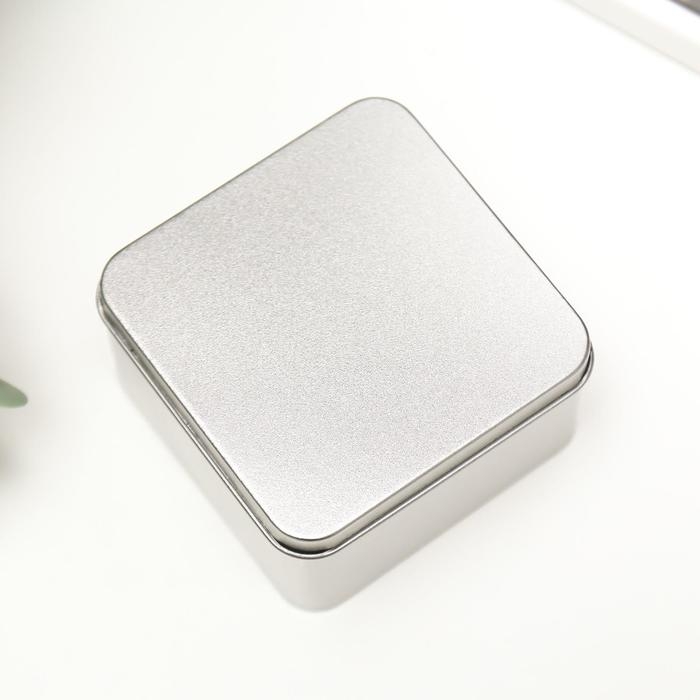 Шкатулка металл квадратная Шкатулка металл квадратная "Серебристая" 8х8 см