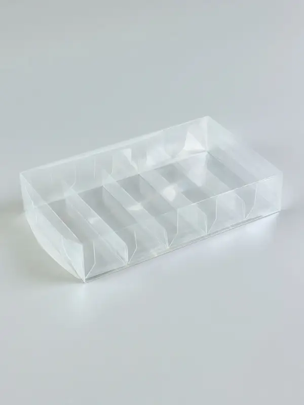 Коробка под 5 эклеров, прозрачная, складная PVC, 25&times;15&times;5 см